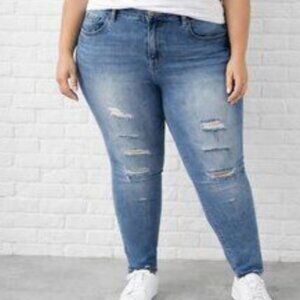 TIME AND TRUE Distressed Skinny Jeans 20P